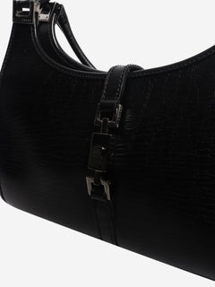 Black vintage Jackie leather hobo bag Top Handle Bags Gucci 