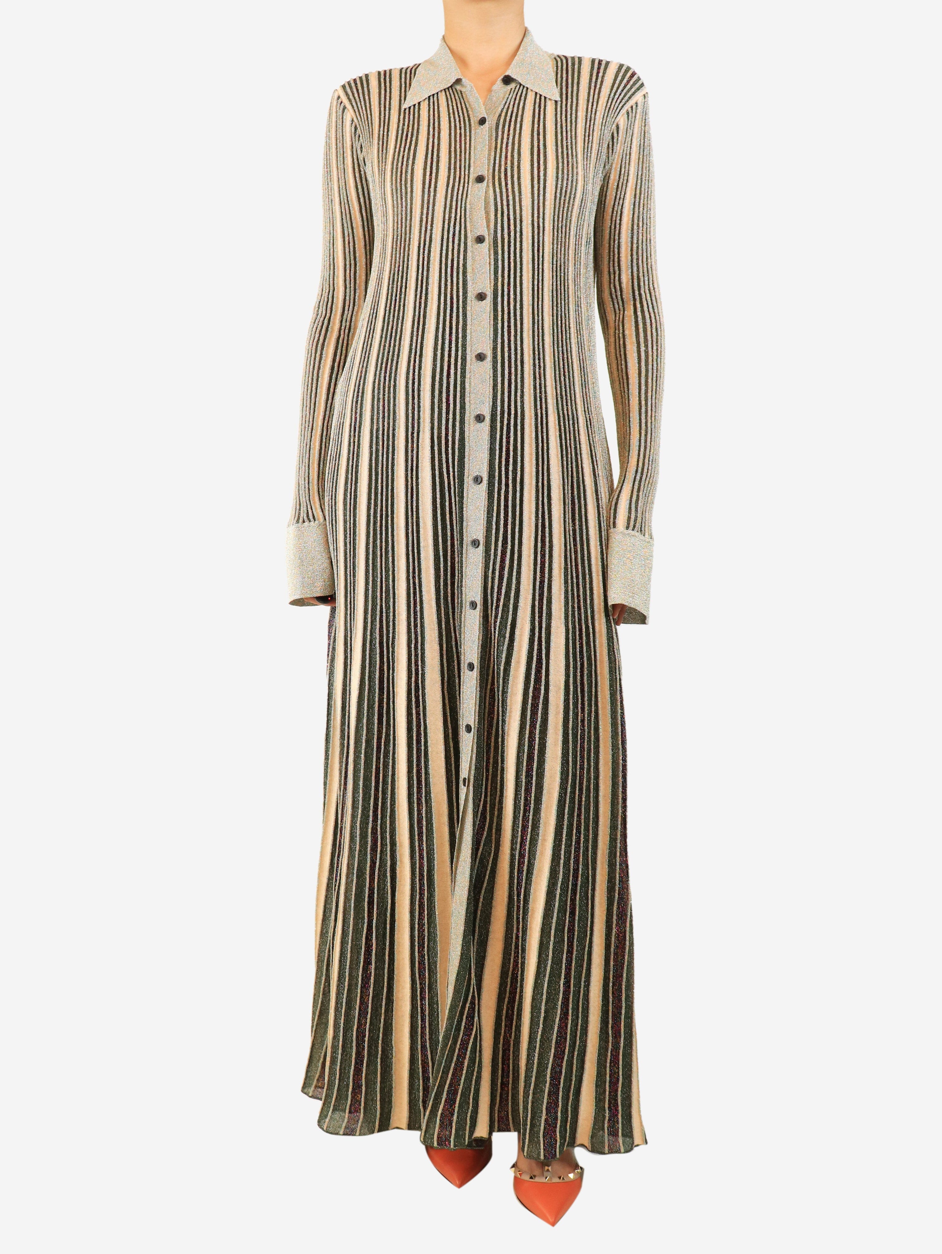 Multicolour lurex ribbed long dress - size UK 16 Dresses Missoni 