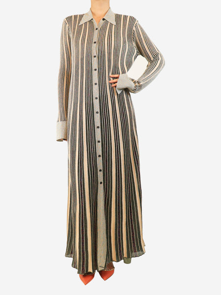 Multicolour lurex ribbed long dress - size UK 16 product image