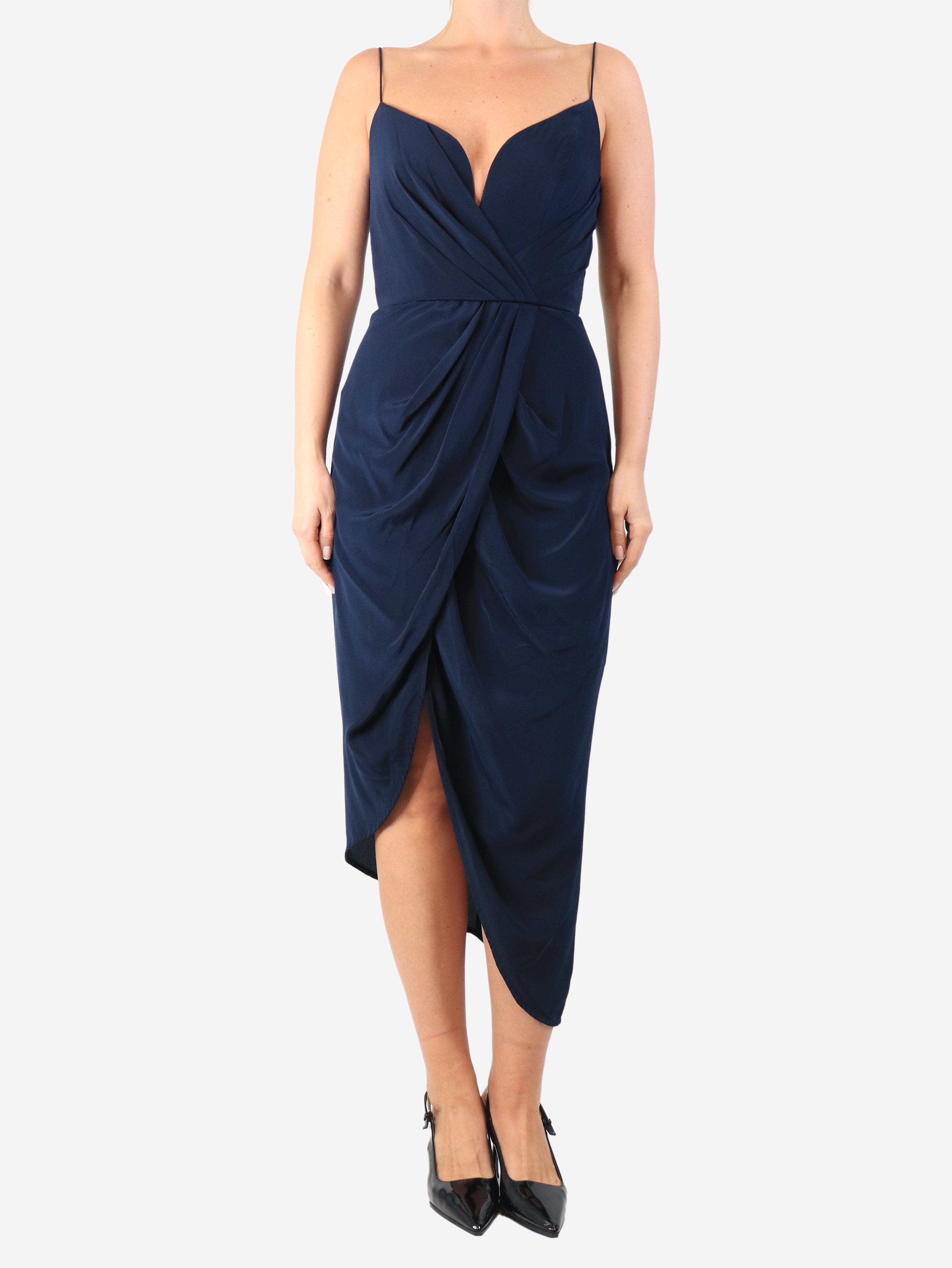 Navy silk midi dress - size UK 10 Dresses Zimmermann 
