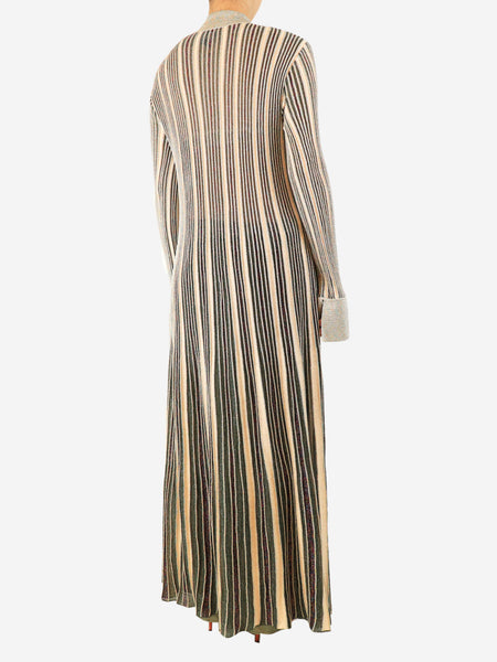 Multicolour lurex ribbed long dress - size UK 16 alternate image
