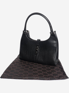 Black vintage Jackie leather hobo bag Top Handle Bags Gucci 