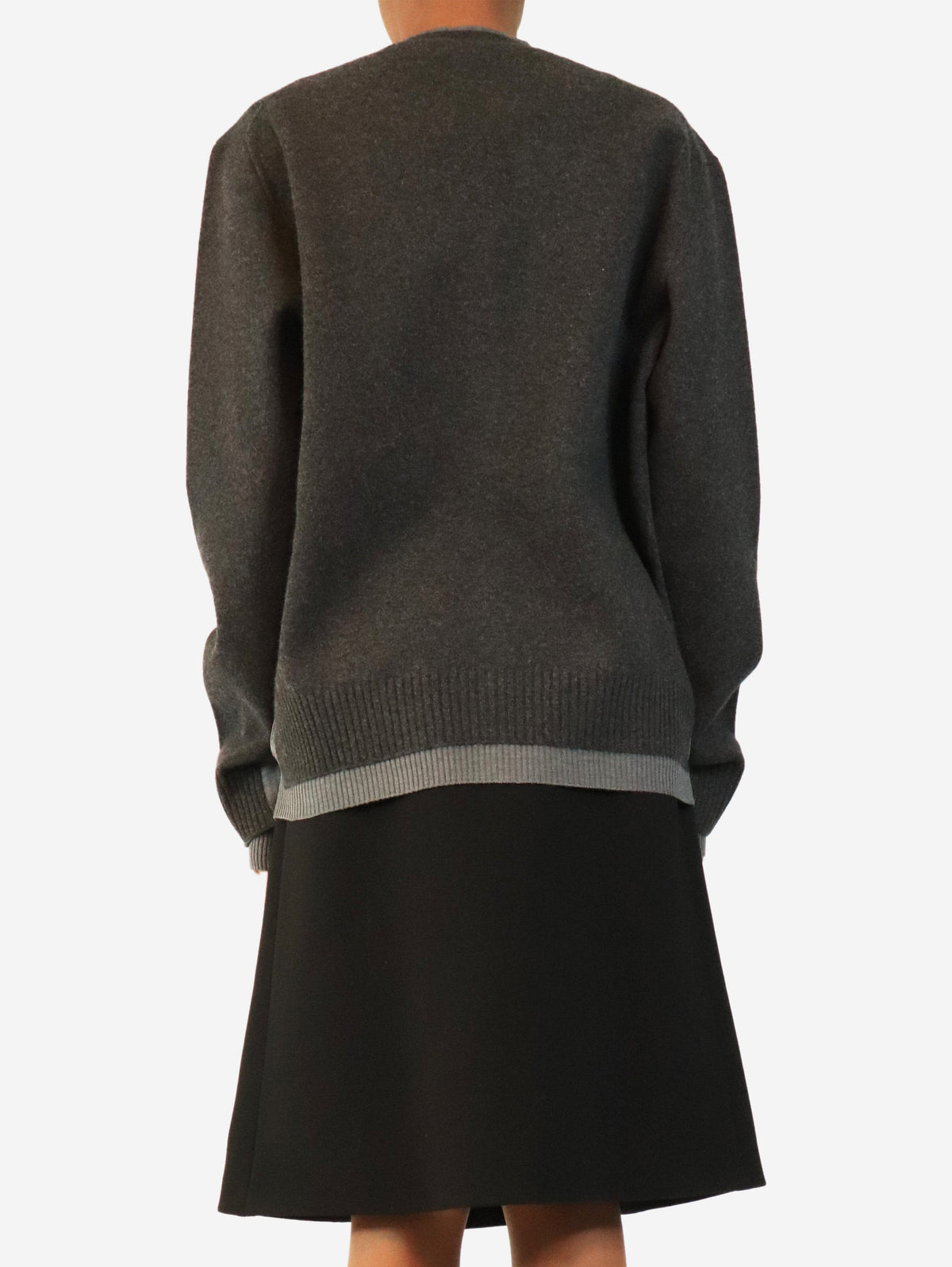 Charcoal grey v-neck cashmere cardigan - size UK 8 Knitwear Miu Miu 