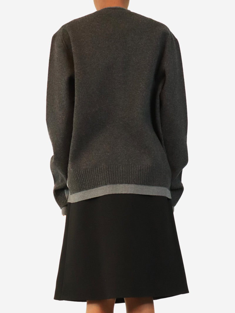 Charcoal grey v-neck cashmere cardigan - size UK 8 Knitwear Miu Miu 