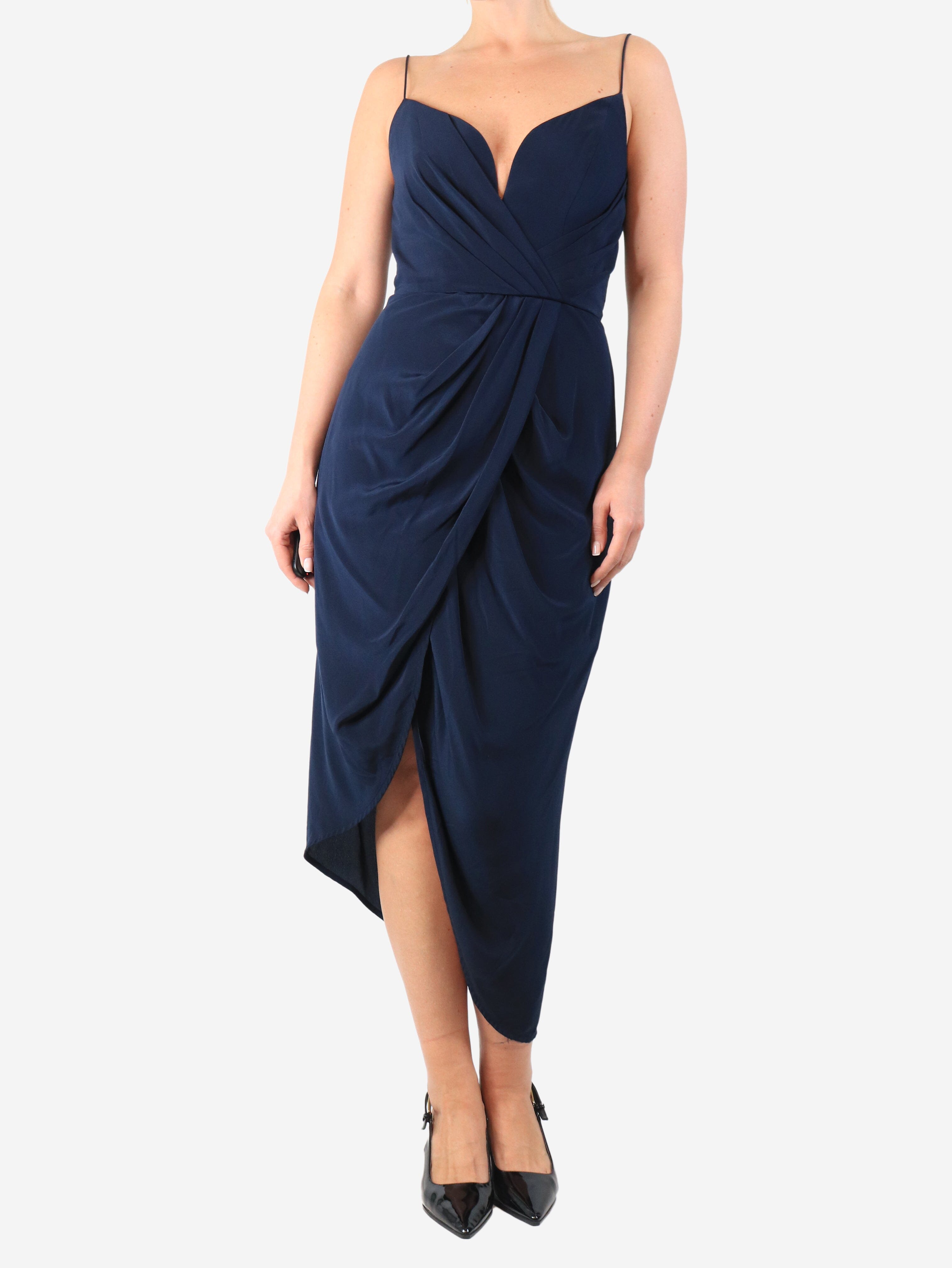 Navy silk midi dress - size UK 10 Dresses Zimmermann 