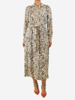 White and black floral printed shirt dress - size UK 8 Dresses Weekend Max Mara 