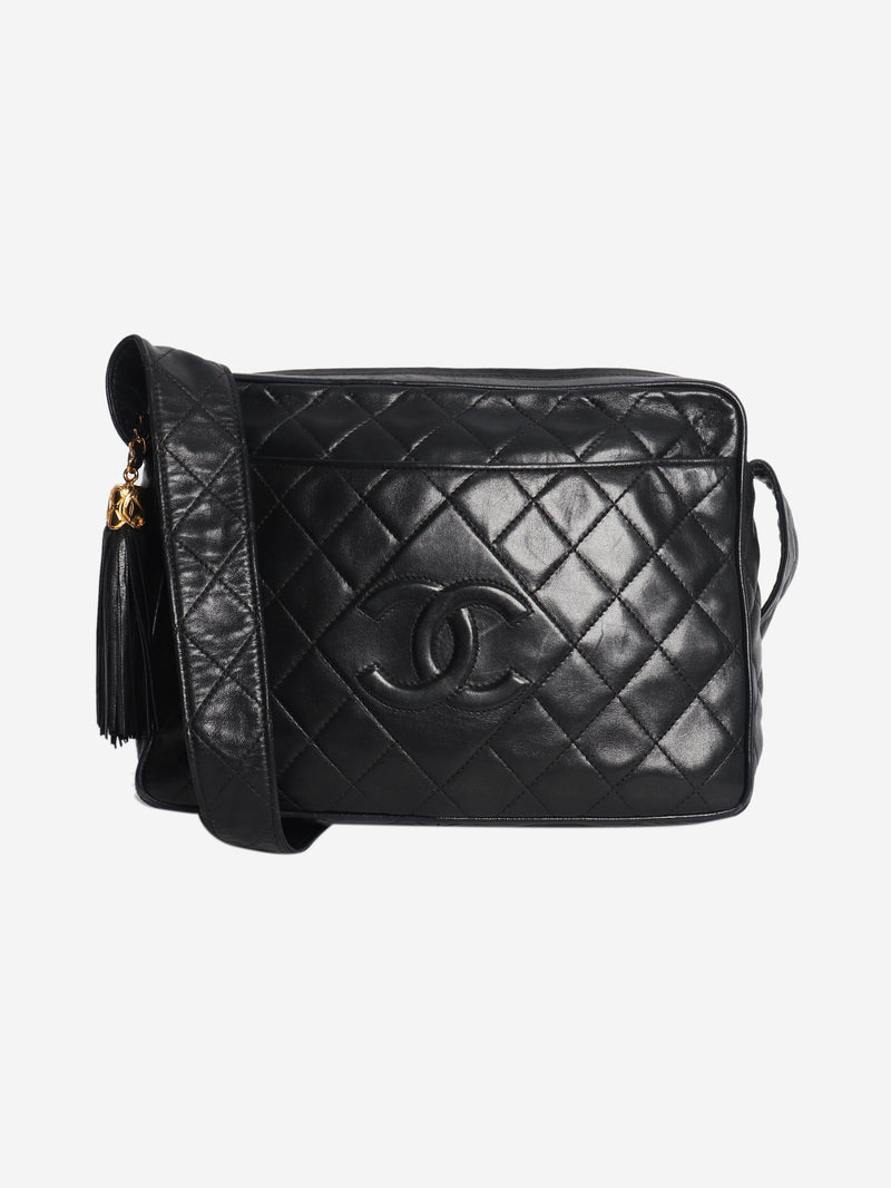 Black vintage 1991 lambskin quilted tassel shoulder bag Shoulder bags Chanel 