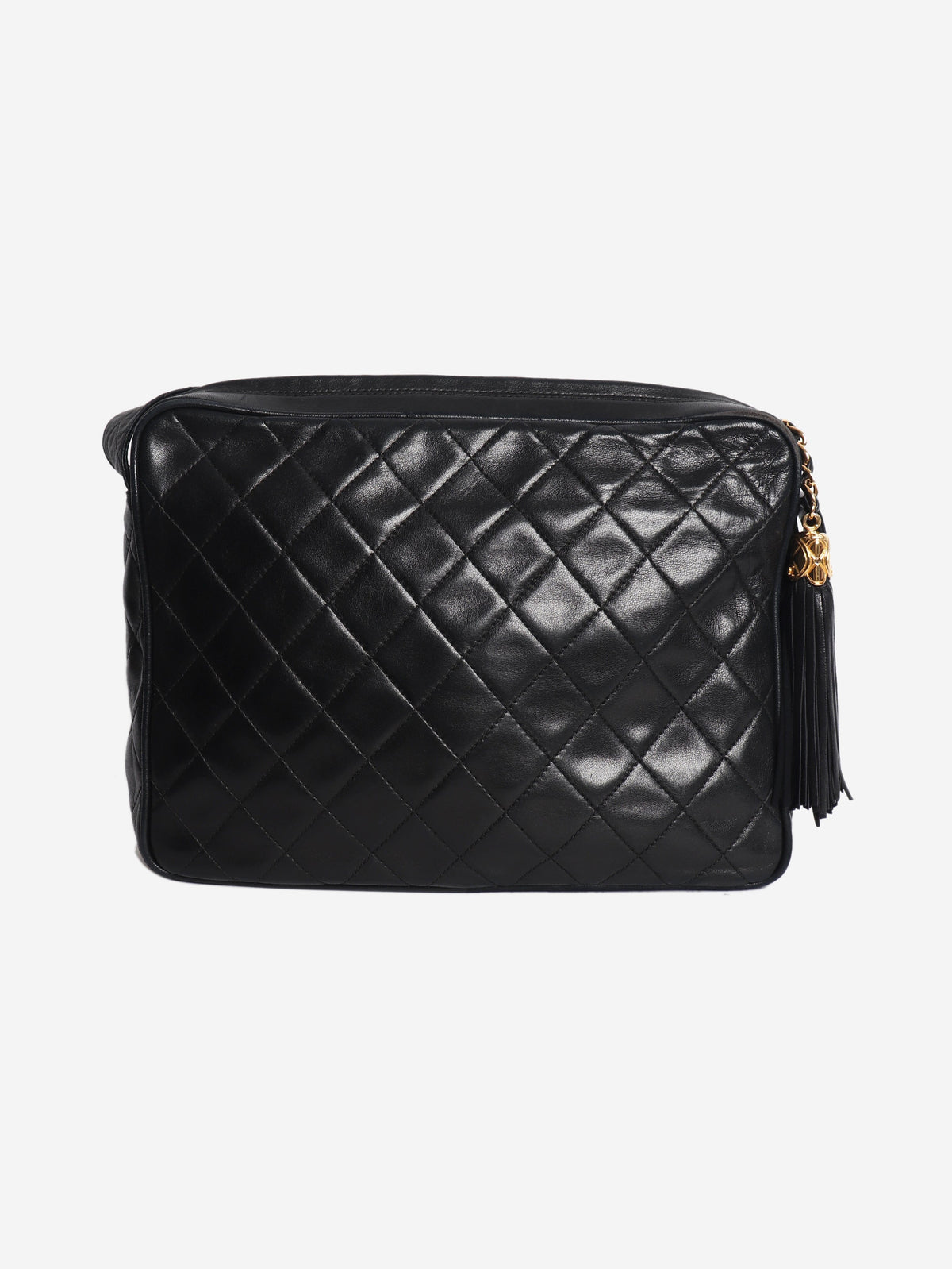 Black vintage 1991 lambskin quilted tassel shoulder bag Shoulder bags Chanel 