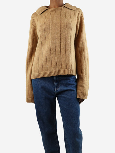 Camel cashmere collared jumper - size XS Knitwear Khaite 