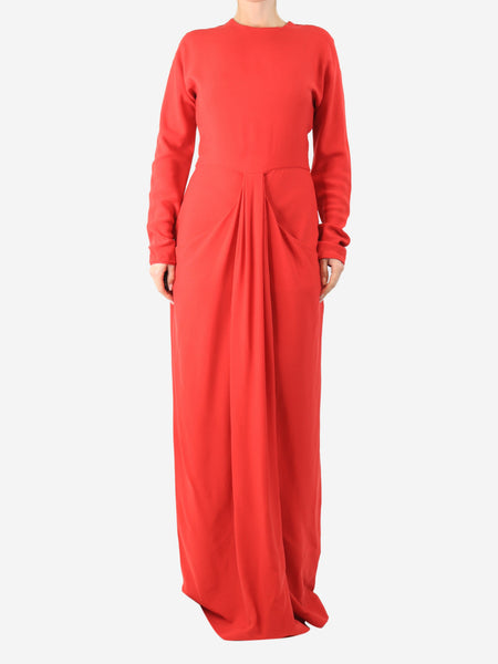 Red draped long dress - size UK 10 product image