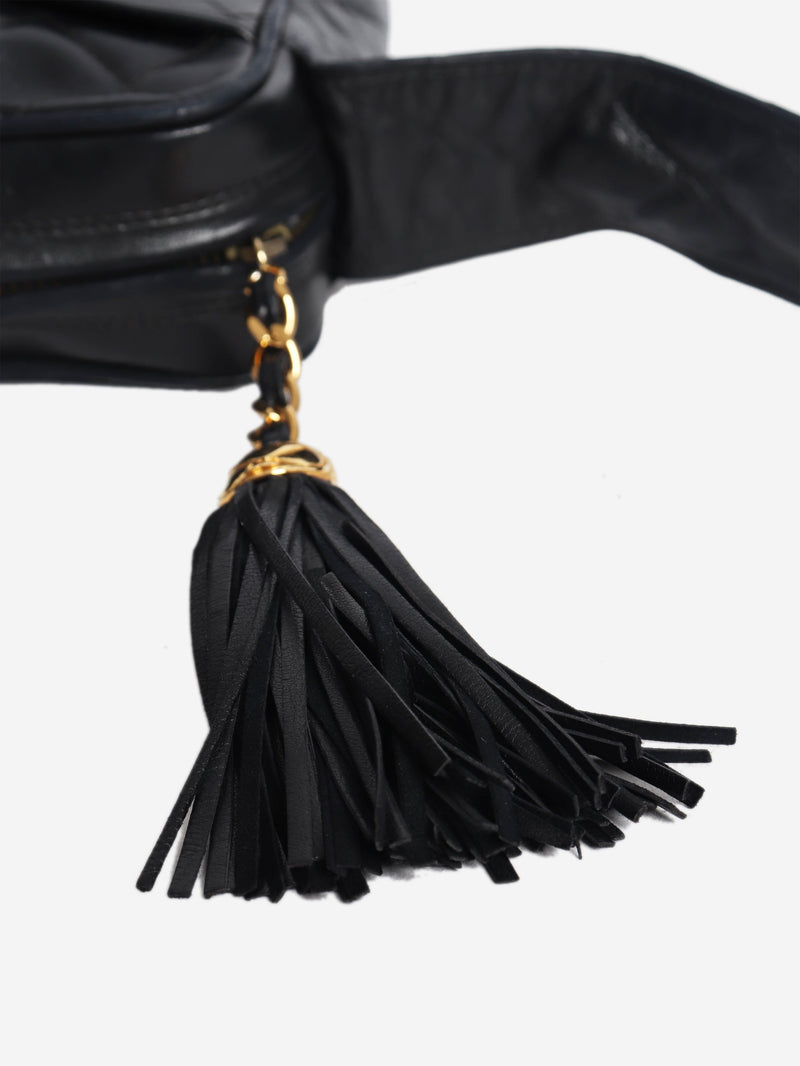 Black vintage 1991 lambskin quilted tassel shoulder bag Shoulder bags Chanel 