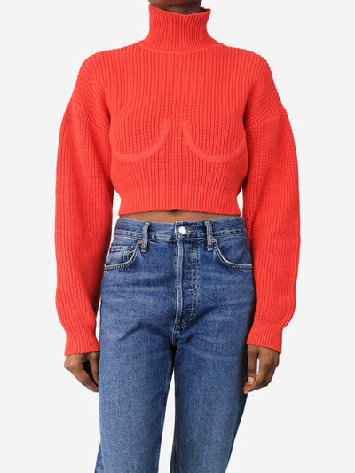 Red wide gauge knit cotton sweater - size XS/S Knitwear Simon Miller 