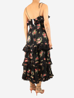 Black floral tiered sundress - size UK 10 Dresses Zimmermann 