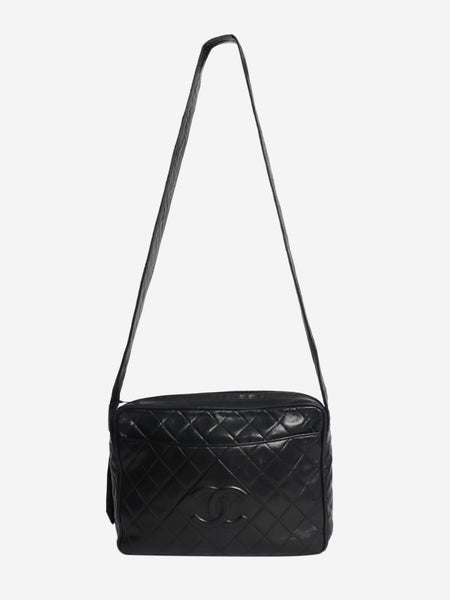 Black vintage 1991 lambskin quilted tassel shoulder bag alternate image