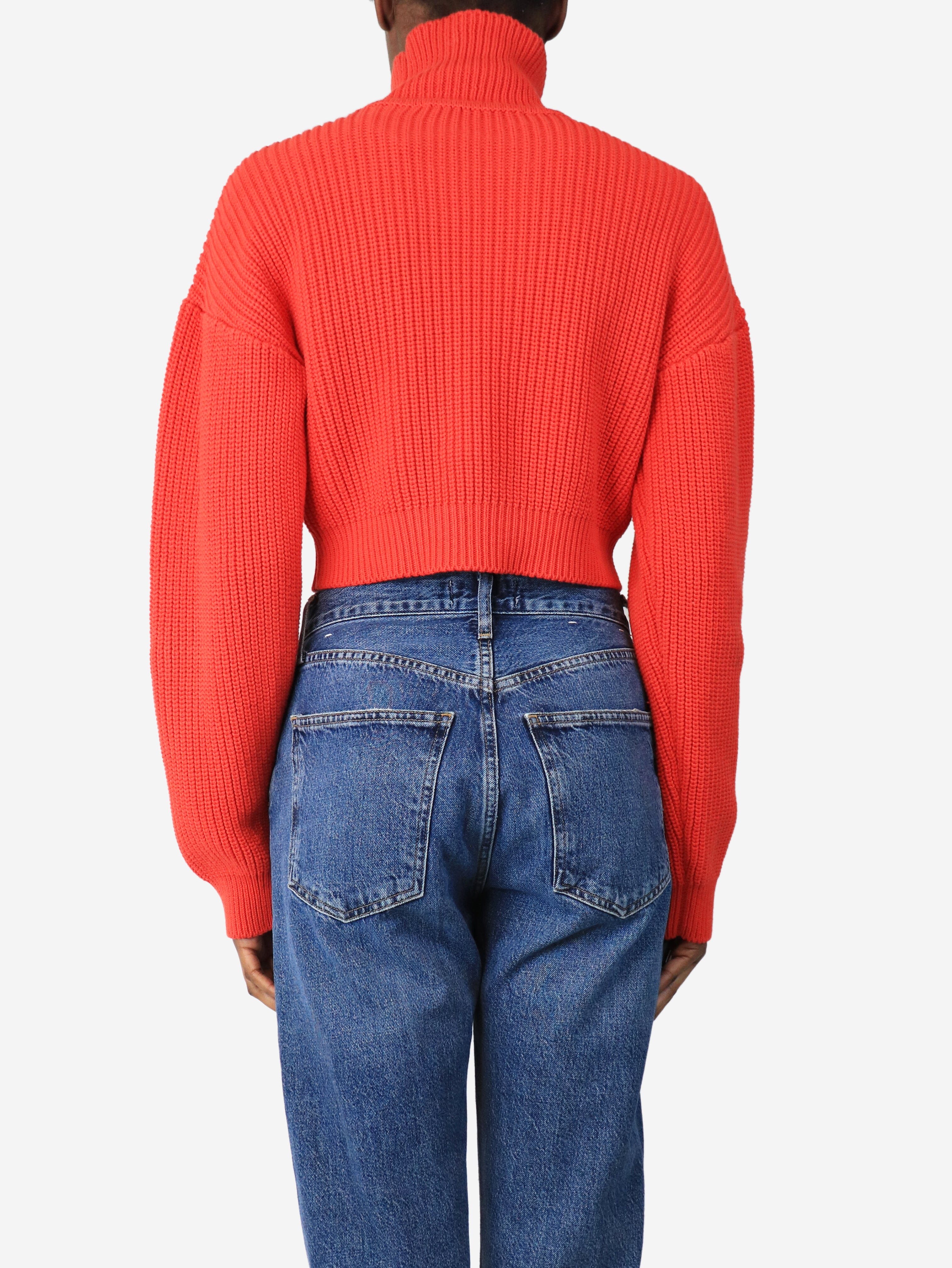 Red wide gauge knit cotton sweater - size XS/S Knitwear Simon Miller 