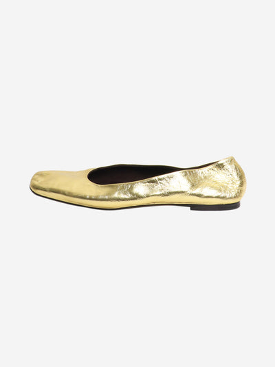 Gold metallic leather flat shoes - size EU 39.5 Flat Shoes The Row 