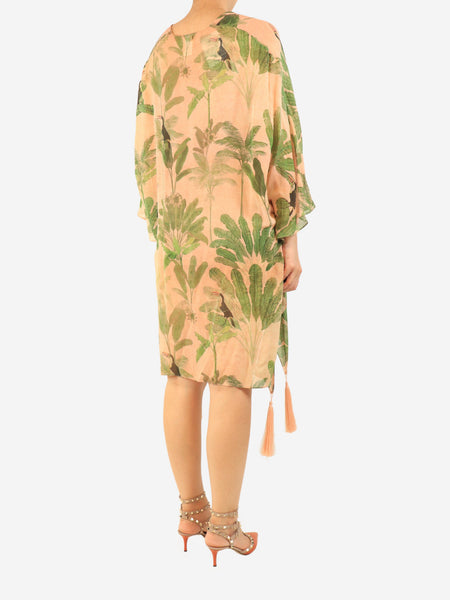 Green and pink foliage cover-up - One size alternate image