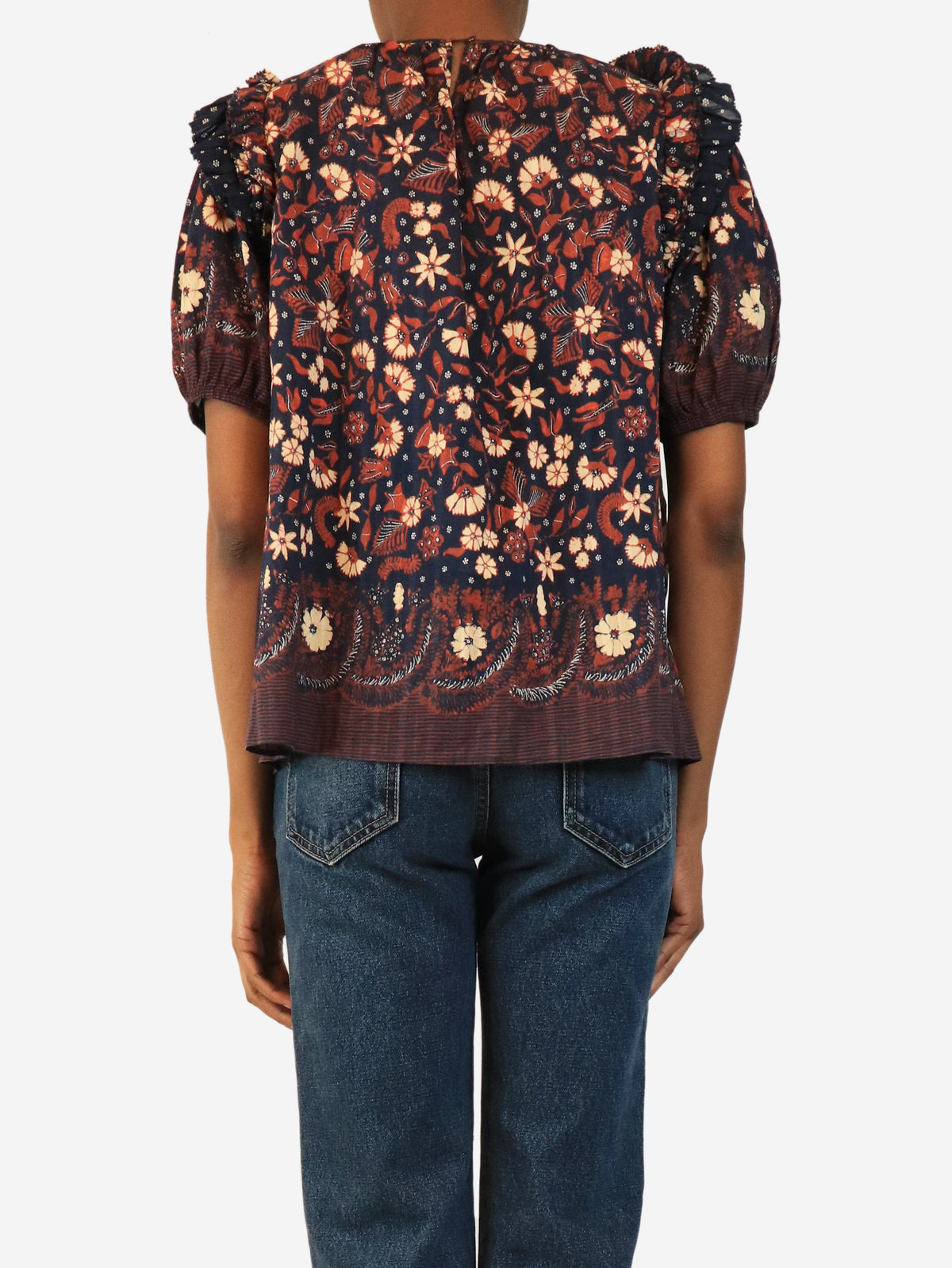 Navy floral print top - size UK 6 Tops Ulla Johnson 