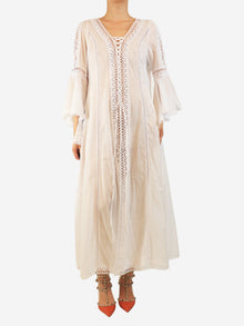 White embroidered beach cover-up - size L Beachwear Charo Ruiz 
