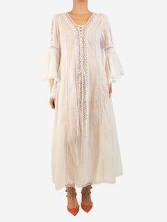 White embroidered beach cover-up - size L Beachwear Charo Ruiz 