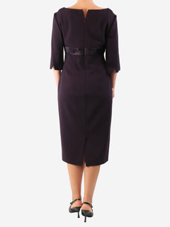 Purple V-neck midi dress - size UK 14 Dresses Alexander McQueen 