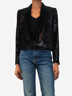 Black sequin-embellished blazer - size UK 8 Coats & Jackets ME+EM 