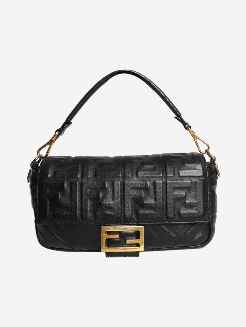 Black leather Baguette bag Cross-body Bags Fendi 