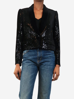 Black sequin-embellished blazer - size UK 8 Coats & Jackets ME+EM 