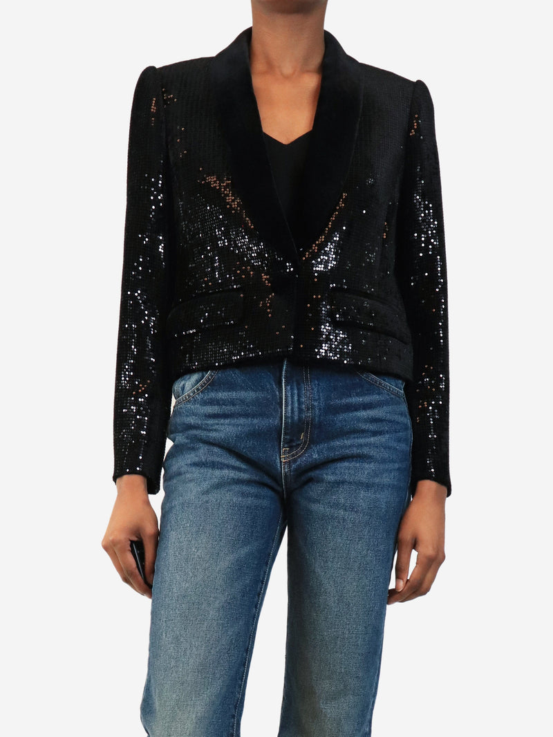 Black sequin-embellished blazer - size UK 8 Coats & Jackets ME+EM 