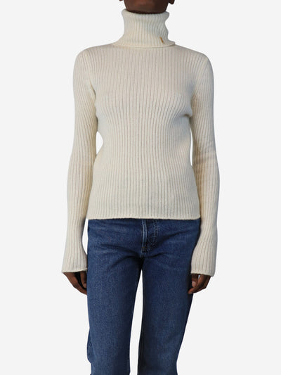 Cream turtleneck knitted sweater - size XS Knitwear Saint Laurent 