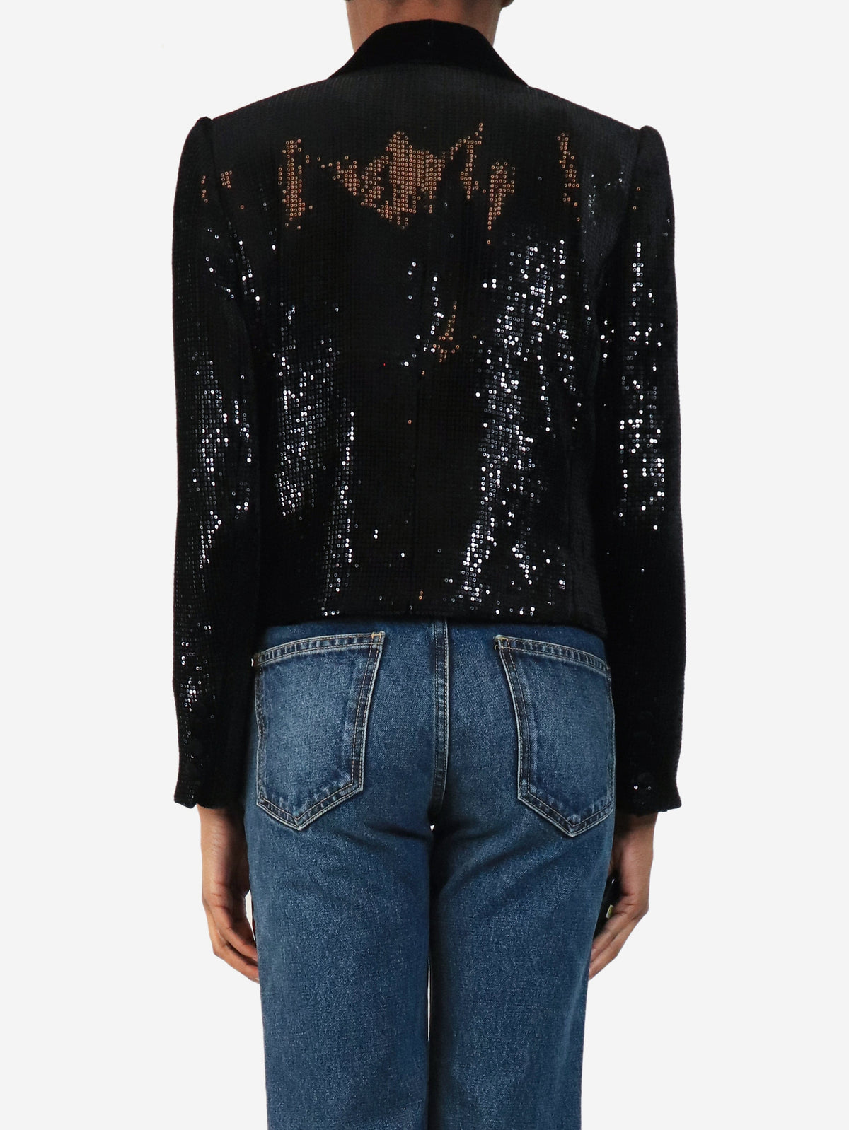 Black sequin-embellished blazer - size UK 8 Coats & Jackets ME+EM 