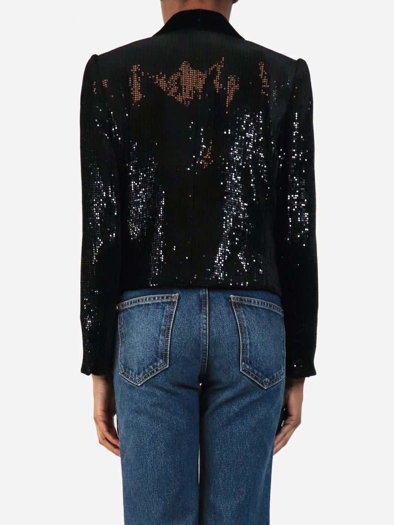 Black sequin-embellished blazer - size UK 8 Coats & Jackets ME+EM 