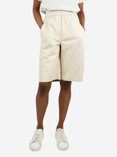 Cream vegan leather shorts - size S Trousers Nanushka 