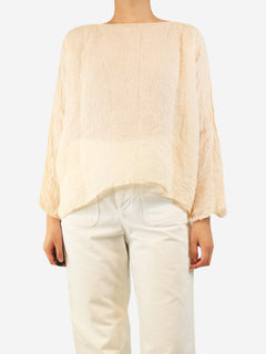 Peach linen top - size S