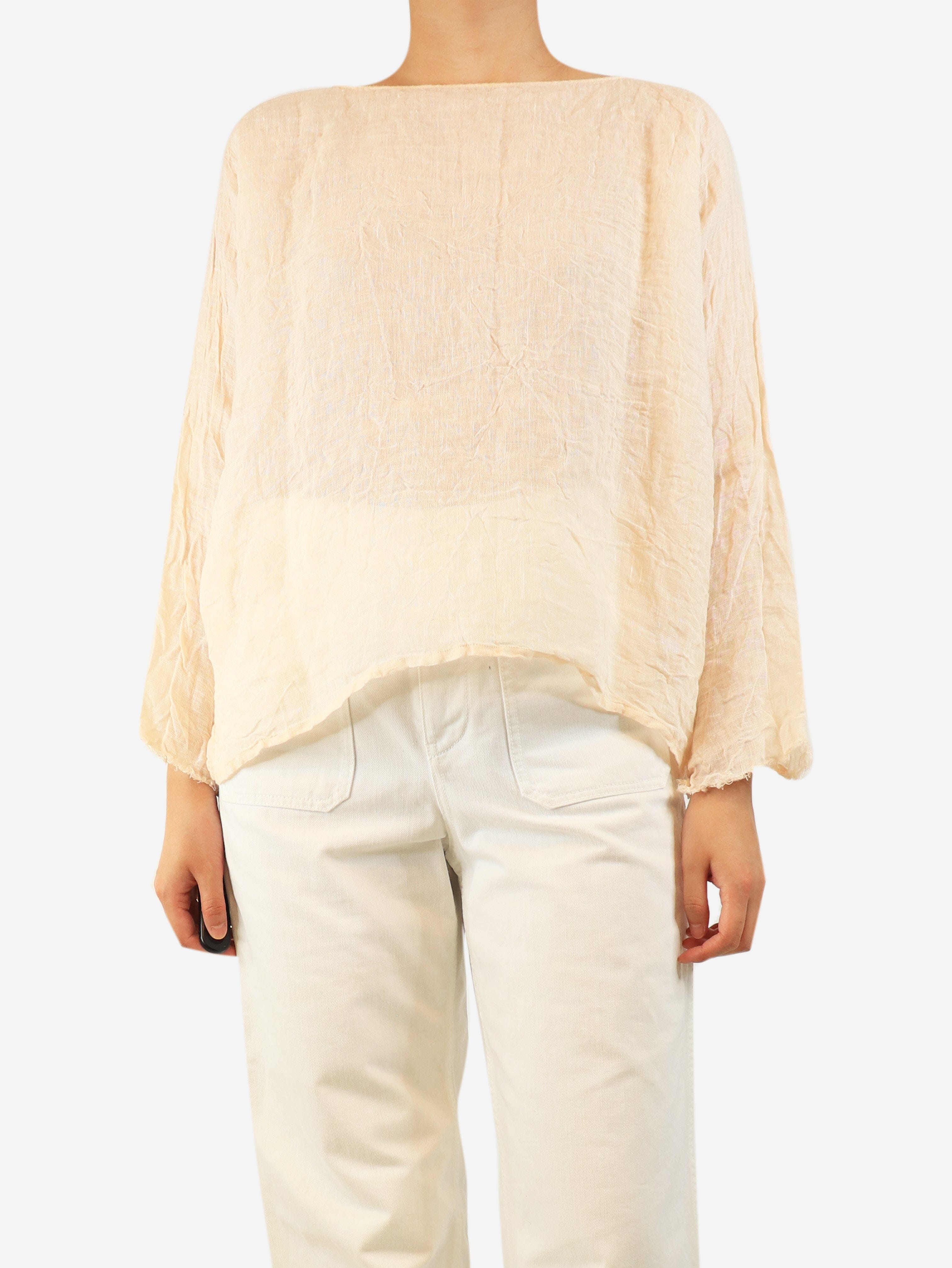 Peach linen top - size S