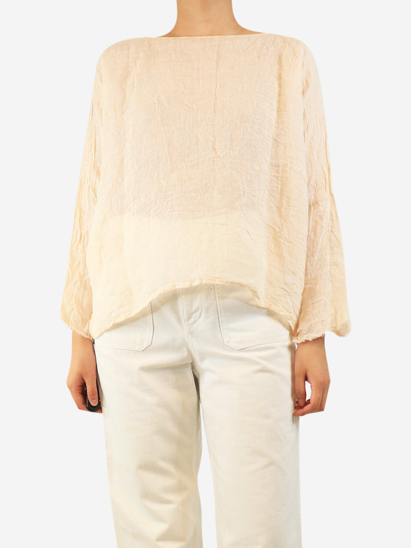 Peach linen top - size S