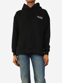 Black embroidered hooded sweatshirt - size XS Tops Ganni 