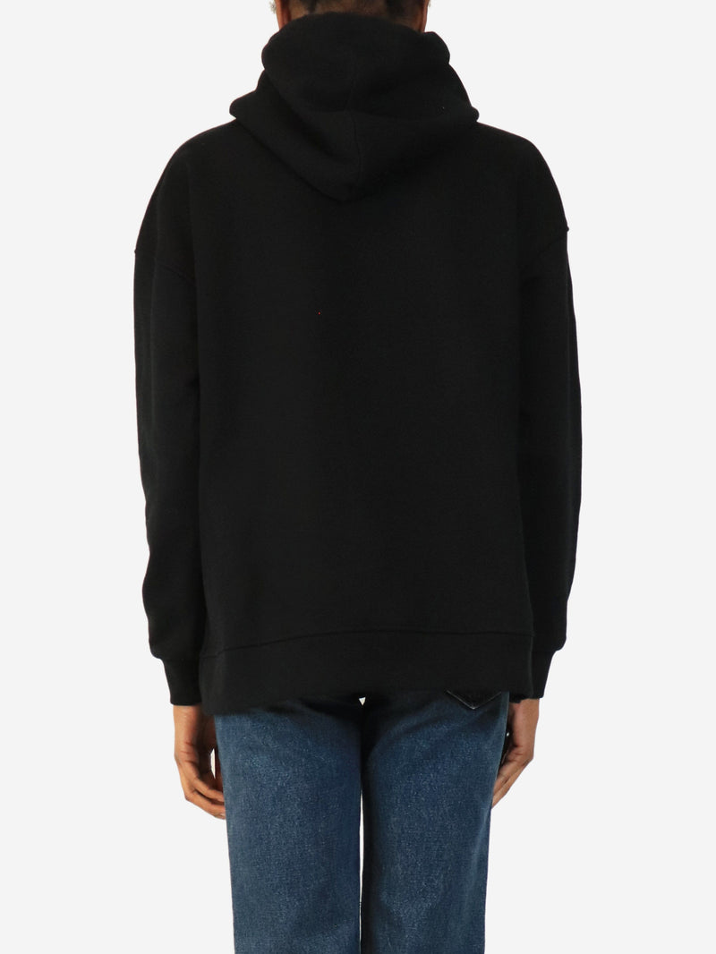 Black embroidered hooded sweatshirt - size XS Tops Ganni 