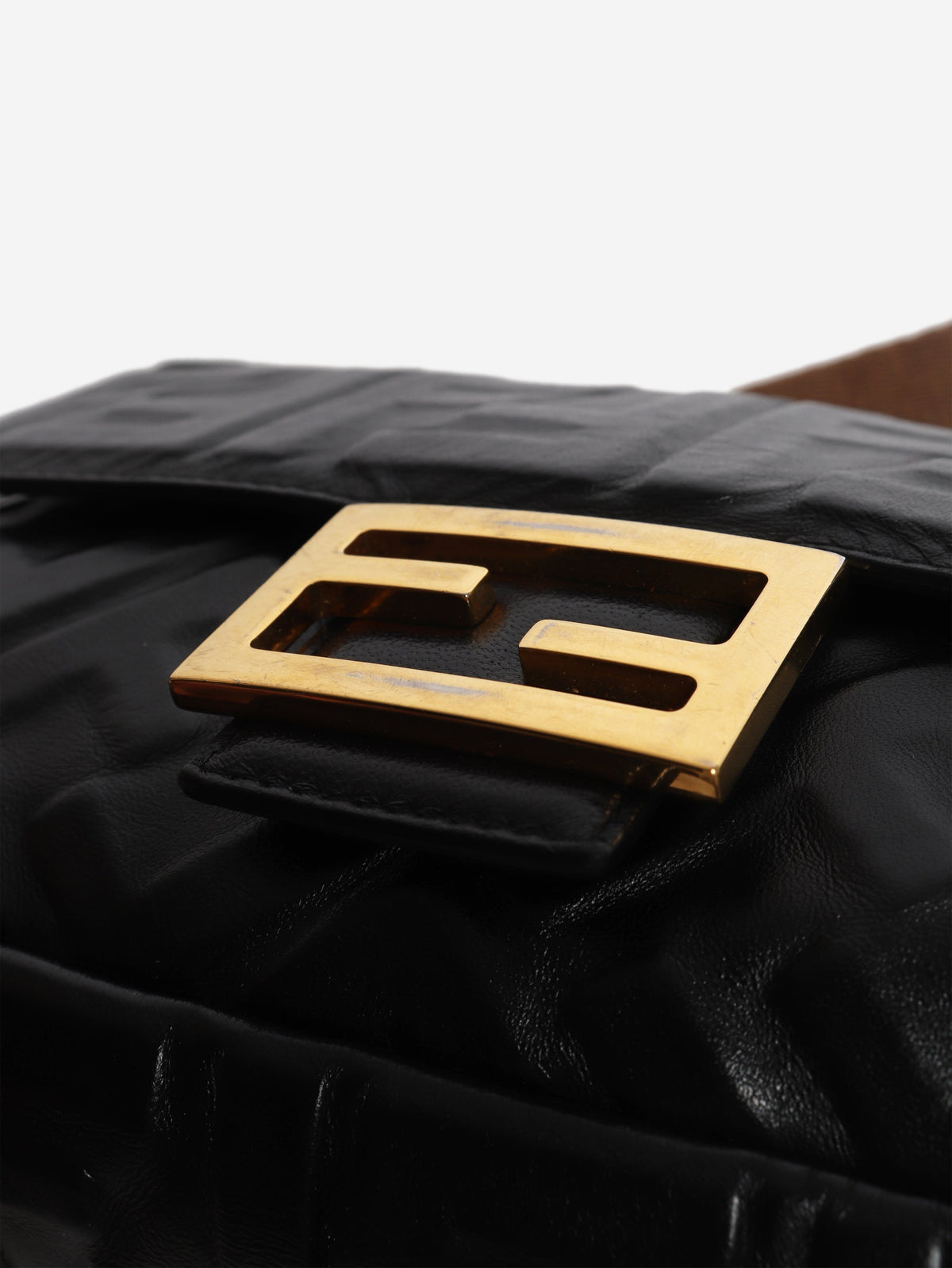 Black leather Baguette bag Cross-body Bags Fendi 