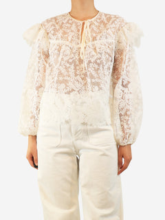 White lace blouse with slip - size S Tops Hayley Menzies 