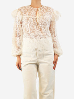 White lace blouse with slip - size S Tops Hayley Menzies 