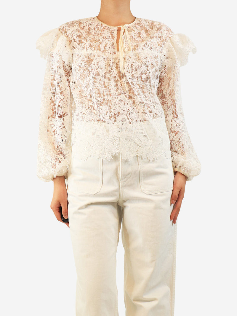 White lace blouse with slip - size S Tops Hayley Menzies 