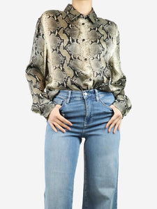 Khaite Multi snakeskin printed shirt - size UK 8