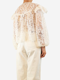 White lace blouse with slip - size S Tops Hayley Menzies 