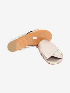 Beige metallic Criss-cross sandals - size EU 40 Flat Sandals Forte Forte 