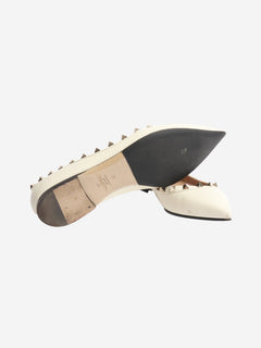 Cream rockstud flats - size EU 38 Flat Shoes Valentino 