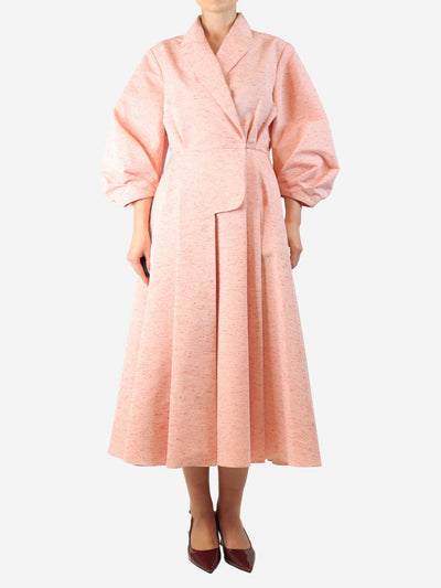 Pink and red fleck pleated midi dress - size UK 12 Dresses Emilia Wickstead 