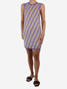 Diane Von Furstenberg Purple sleeveless striped dress - size S