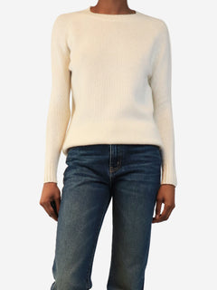 Cream cashmere crewneck jumper - size XXS Knitwear Joseph 