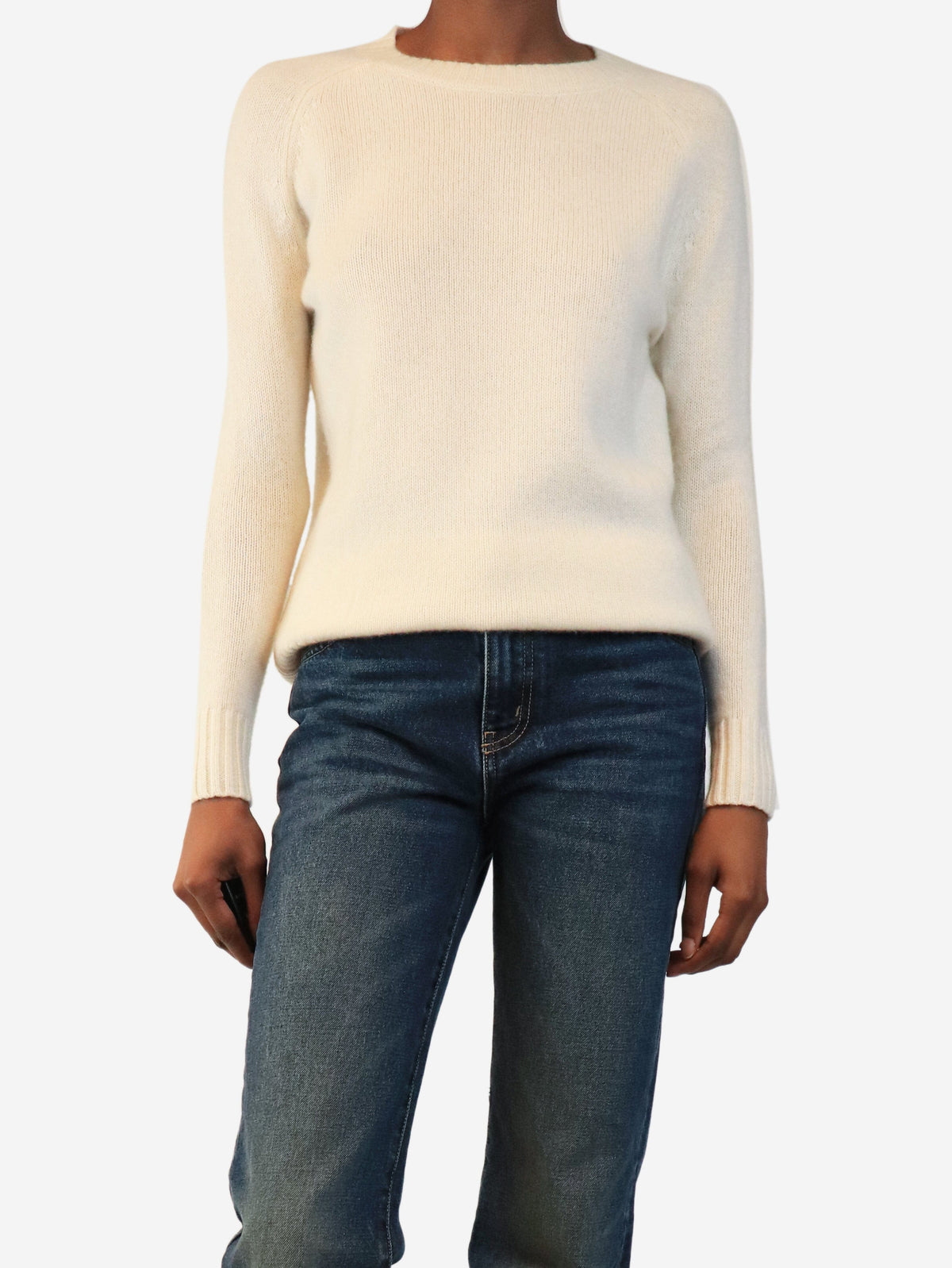 Cream cashmere crewneck jumper - size XXS Knitwear Joseph 